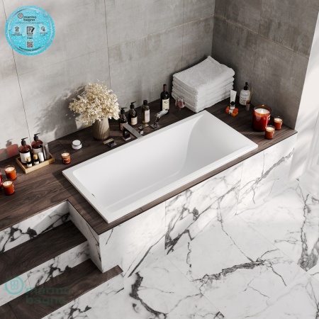 Ванна из литьевого мрамора Marmo Bagno Алесса NEW 180х80 Ванна из литьевого мрамора Marmo Bagno Алесса NEW 180х80