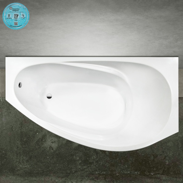 Ванна из литьевого мрамора Marmo Bagno Турин 170х95 правая Ванна из литьевого мрамора Marmo Bagno Турин 170х95 правая